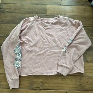 Abercrombie & Fitch Pink Sweatshirt with Floral Embroidery